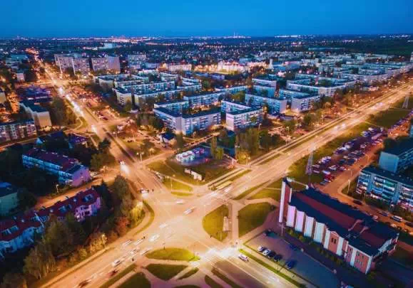Widok z lotu ptaka na Pabianice