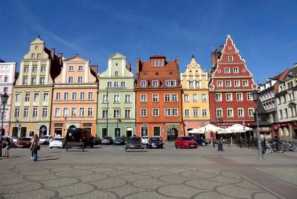 Colorful buildings in Wroclaw